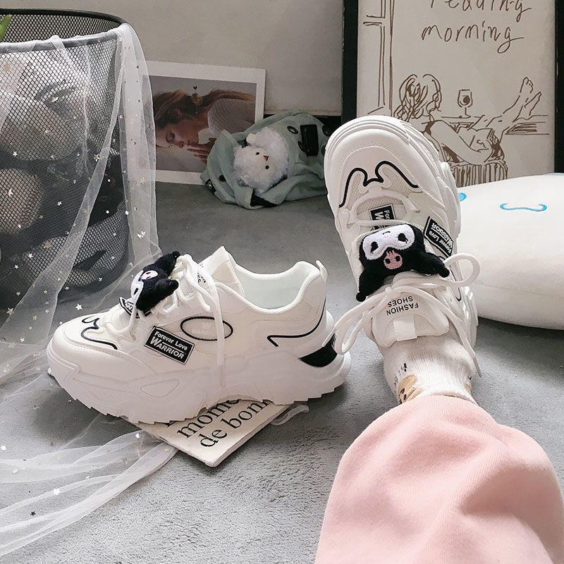 2022 Cinnamoroll Sneakers Kawaii Sanrio Kuromi Cartoon Student Breathable Running Shoes Cute Girls Fashion Daddy Shoes 1 - Kuromi Plush