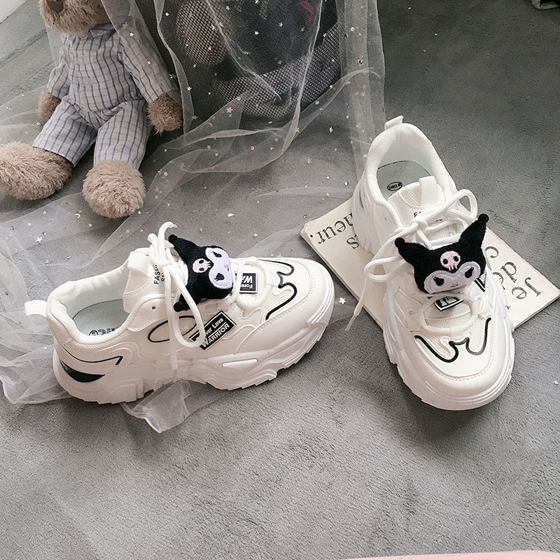 2022 Cinnamoroll Sneakers Kawaii Sanrio Kuromi Cartoon Student Breathable Running Shoes Cute Girls Fashion Daddy Shoes - Kuromi Plush