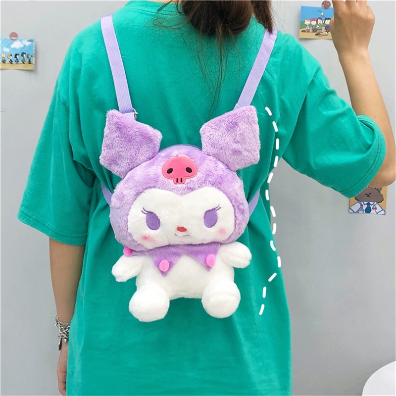 2022 Sanrio Kuromi Plush Toys Kawaii Backpack Cute Fashion Decor Stuffed Plush Doll Toys for Girls 2 - Kuromi Plush