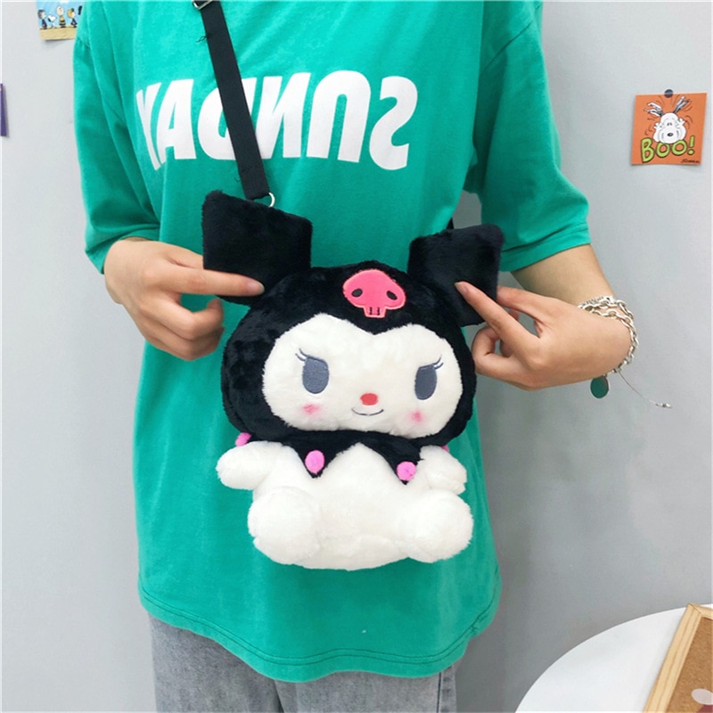 2022 Sanrio Kuromi Plush Toys Kawaii Backpack Cute Fashion Decor Stuffed Plush Doll Toys for Girls 3 - Kuromi Plush