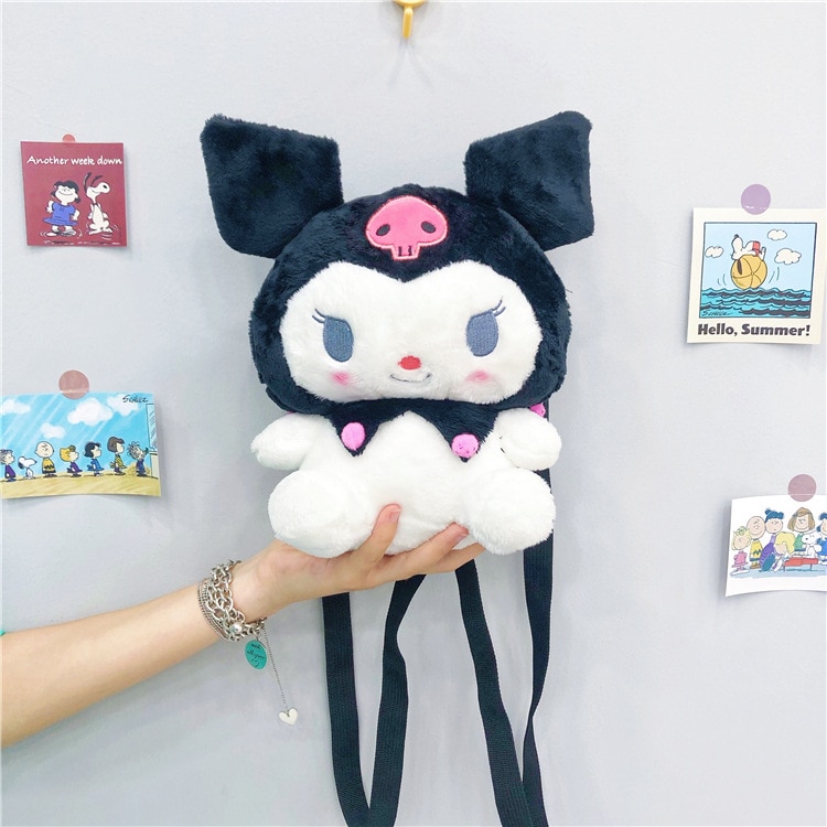 2022 Sanrio Kuromi Plush Toys Kawaii Backpack Cute Fashion Decor Stuffed Plush Doll Toys for Girls 5 - Kuromi Plush