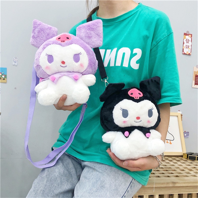 2022 Sanrio Kuromi Plush Toys Kawaii Backpack Cute Fashion Decor Stuffed Plush Doll Toys for Girls - Kuromi Plush
