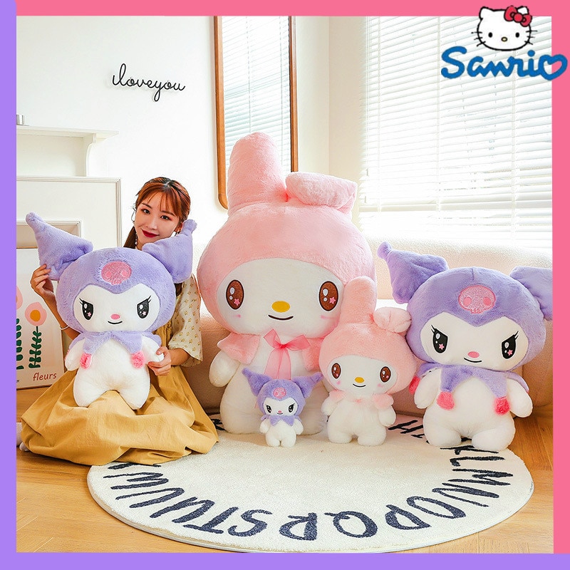 25 110cm Sanrio Cartoon Anime Kuromi My Melody Plush Toy Stuffed Soft Doll Plushies Sleeping Pillow 2 - Kuromi Plush