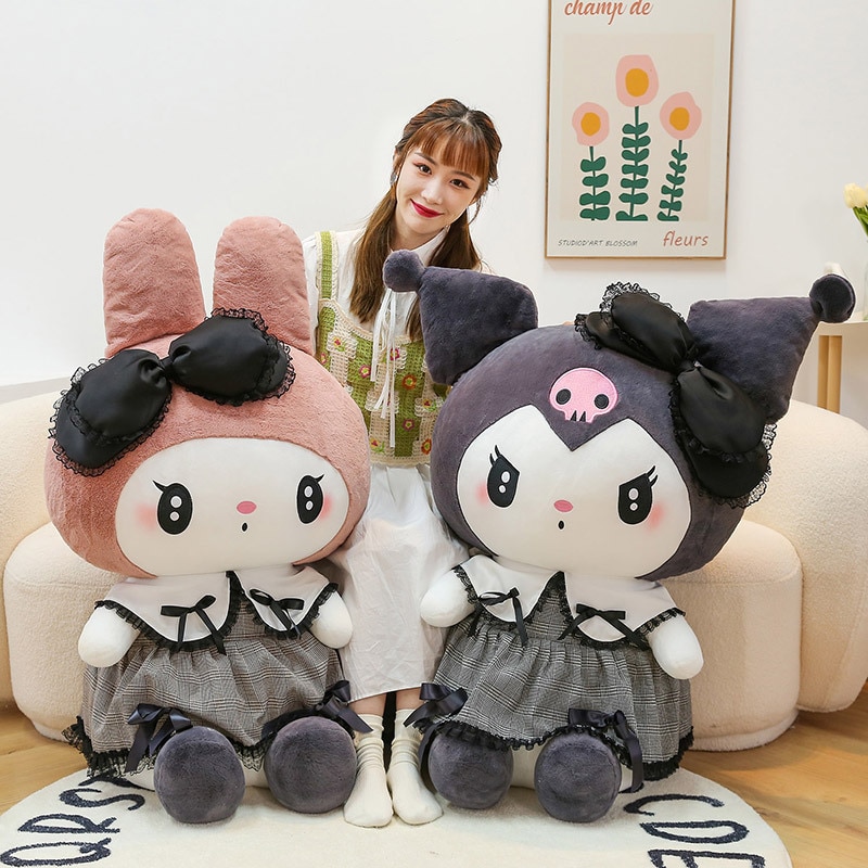35cm 50cm 60cm New Sanrio Anime Dark Gothic Style My Melody Kuromi Plush Toy Sleeping Pillow 3 - Kuromi Plush