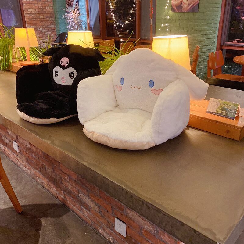 45CM Sanriod Kawaii Cartoon Anime Series Cinnamoroll Kuromi Waist Cushion Seat Cushion Plush Doll Baby Boy 3 - Kuromi Plush