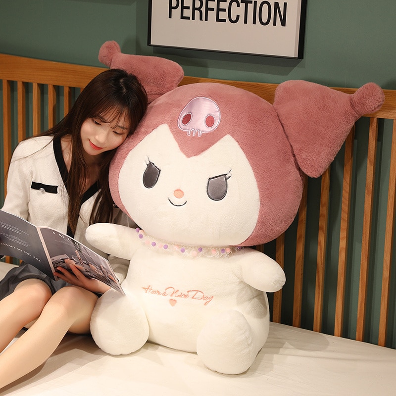 75cm Queen Size Sanrio Series Kuromi Plush Toy Kawaii Kuromi Stuffed Dolls Bedside Pillow Large Cushion 5 - Kuromi Plush