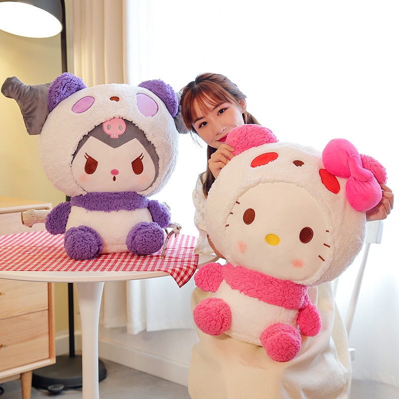 95cm Sanrio Melody Kulomie KT Cat New Panda Transformation Plush Toy Cute Cartoon Doll Soft Pp 1 - Kuromi Plush