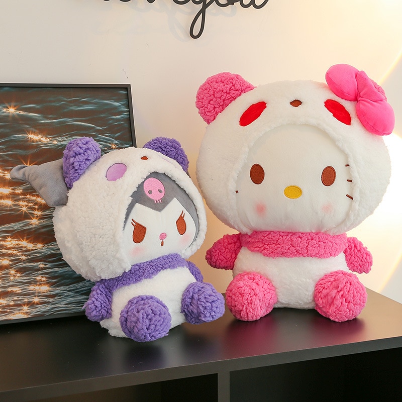 95cm Sanrio Melody Kulomie KT Cat New Panda Transformation Plush Toy Cute Cartoon Doll Soft Pp 2 - Kuromi Plush