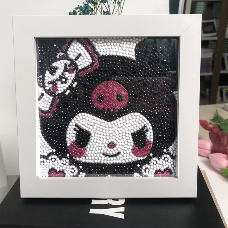 Hello Kitty Kuromi Diamond Painting Kit Cartoon 5D DIY Round Mosaic Embroidery Children s Room Decor 1 - Kuromi Plush