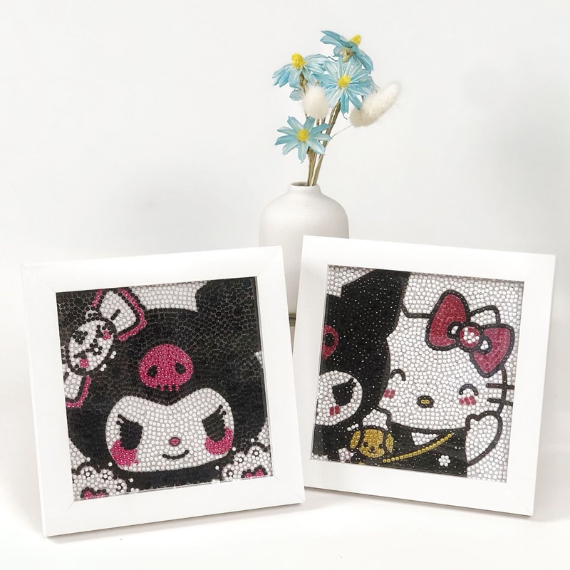 Hello Kitty Kuromi Diamond Painting Kit Cartoon 5D DIY Round Mosaic Embroidery Children s Room Decor 3 - Kuromi Plush