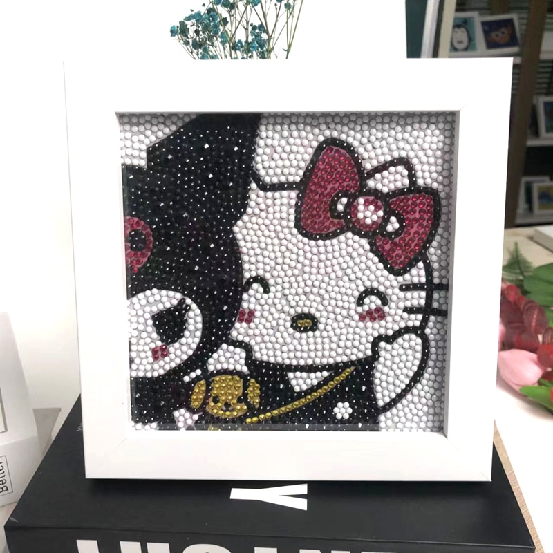 Hello Kitty Kuromi Diamond Painting Kit Cartoon 5D DIY Round Mosaic Embroidery Children s Room Decor 5 - Kuromi Plush