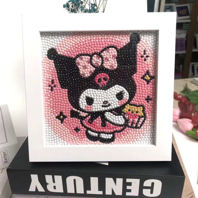 Hello Kitty Kuromi Diamond Painting Kit Cartoon 5D DIY Round Mosaic Embroidery Children s Room Decor - Kuromi Plush