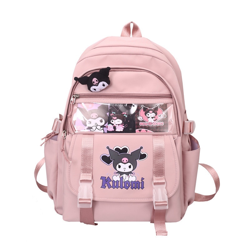 Kawaii Sanrio Cinnamoroll My Melody Kuromi Backpack Student Computer bag Large Capacity School Bag student casual 2 - Kuromi Plush