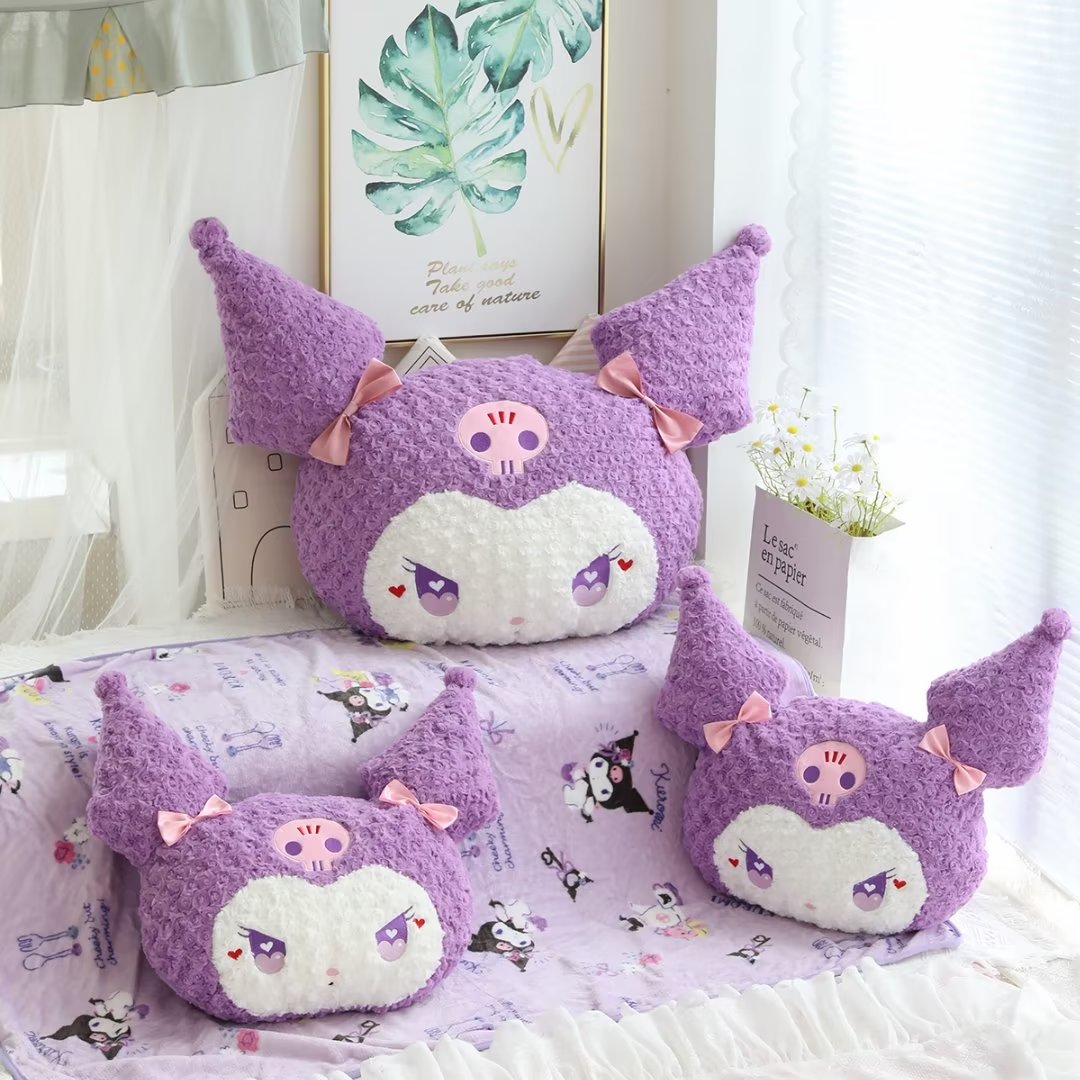 Queen Size 80cm Sanrio Plush Cushion Kawaii Kuromi Stuffed Doll Lovely Bedside Decor Pillow Sofa Toy 1 - Kuromi Plush