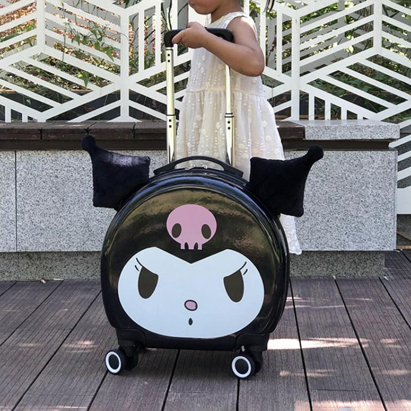 Sanrio Cinnamoroll Kuromi Internet Celebrity New Children s Boarding Case Cartoon Kawaii Universal Wheel Trolley Makeup - Kuromi Plush
