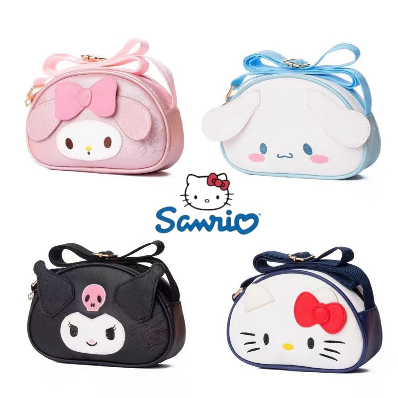 Sanrio Kulomi Messenger Bag Cartoon Dolls Shape Pu Casual Shoulder Bag Kawaii Girl s Heart Cosmetic 1 - Kuromi Plush