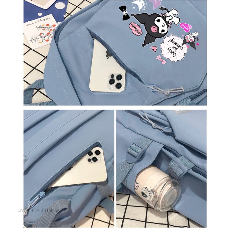 Sanrio Kuromi New Bags Korean College Style Backpacks Student High Capacity Schoolbag Luxury Design Shoulder Bagy 5 - Kuromi Plush