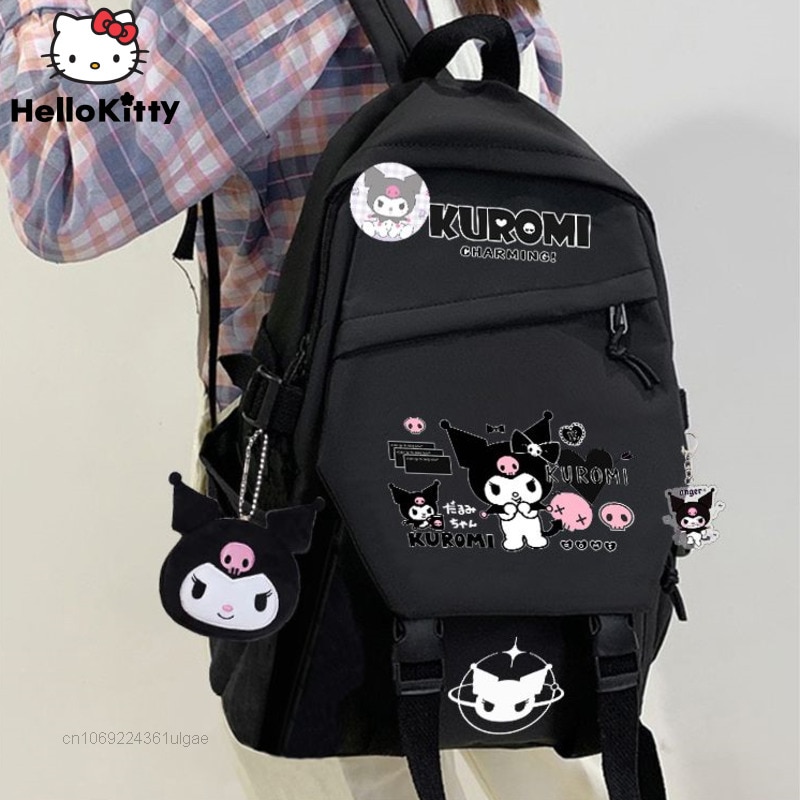 Sanrio Kuromi New Bags Korean College Style Backpacks Student High Capacity Schoolbag Luxury Design Shoulder Bagy - Kuromi Plush