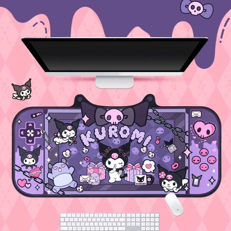 Sanrios Cute Kuromi Oversized Anime Mouse Pad Cartoon E Sports Game Keyboard Pad Kawaii Desk Pad 1 - Kuromi Plush