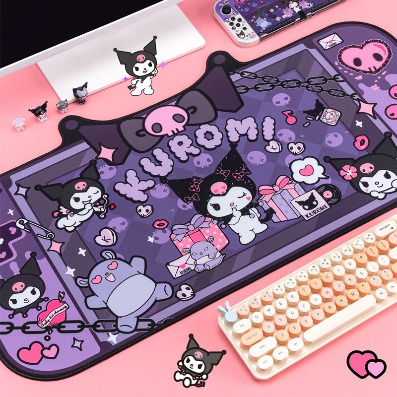 Sanrios Cute Kuromi Oversized Anime Mouse Pad Cartoon E Sports Game Keyboard Pad Kawaii Desk Pad - Kuromi Plush