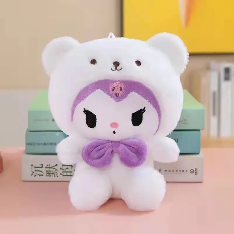 25Cm Anime Sanriod Toys Kawaii Kuromi Cinnamorol My Melody Plush Soft Stuffed Animals Doll Plushie Pillow 3 - Kuromi Plush