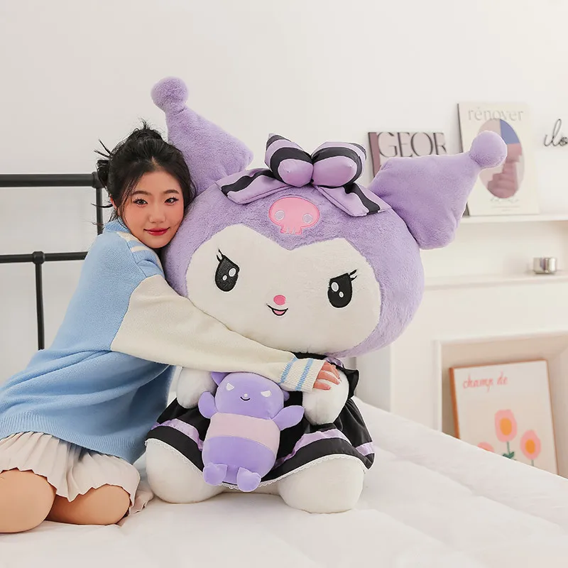 60cm Sanrio Kuromi Plush Doll Toy Kawaii Soft Stuffed Kuromi Plush Doll Anime Cartoon Ragdoll Dol 5 - Kuromi Plush