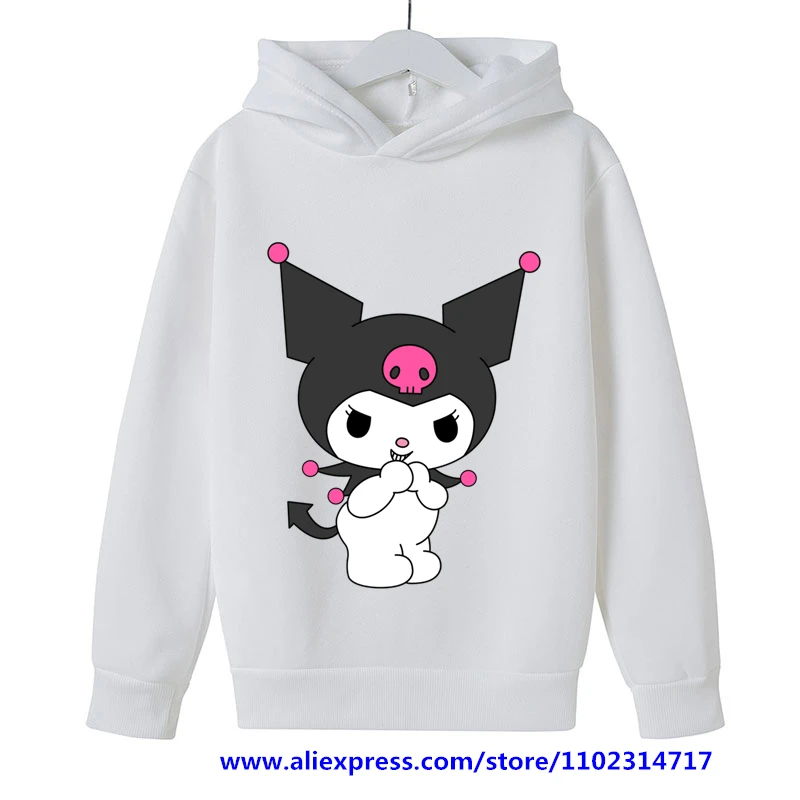 Kids Girls Hello Kitty Kuromi Hoodies Long Sleeve Sweatshirts Children Spring Autumn 3 14 Years Old 2 - Kuromi Plush
