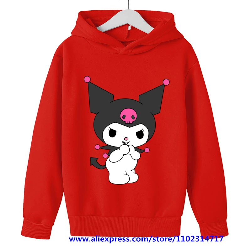 Kids Girls Hello Kitty Kuromi Hoodies Long Sleeve Sweatshirts Children Spring Autumn 3 14 Years Old 3 - Kuromi Plush