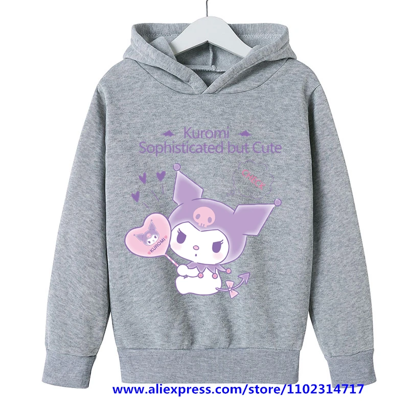 Kids Girls Hello Kitty Kuromi Hoodies Long Sleeve Sweatshirts Children Spring Autumn 3 14 Years Old 4 - Kuromi Plush