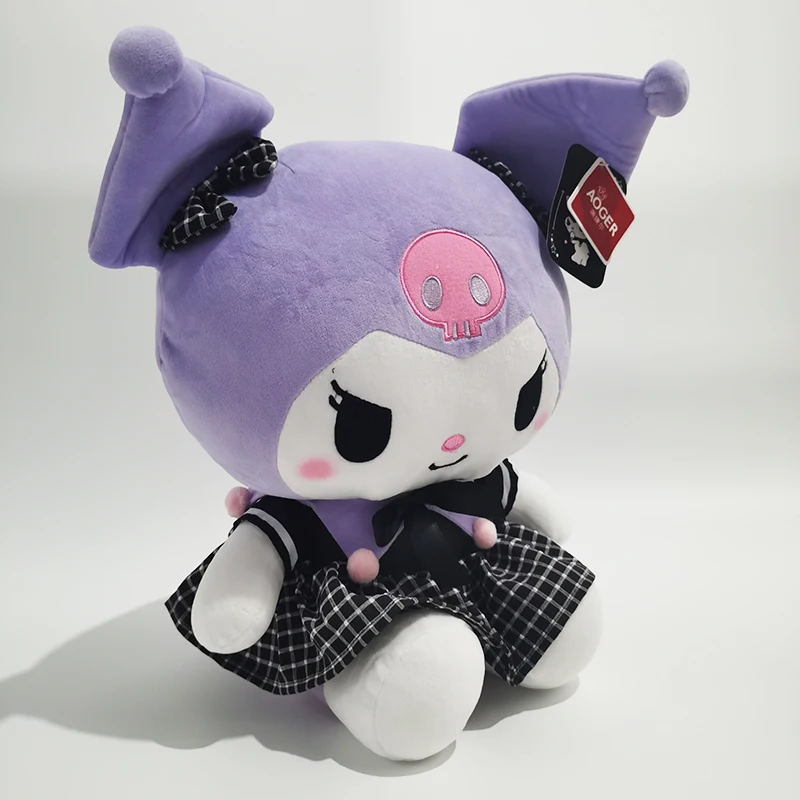 New Genuine Sanrio Kuromi Plush Toys Purple Kawaii Stuffed 38cm Princess Bow My Melody and Kuromi 3 - Kuromi Plush