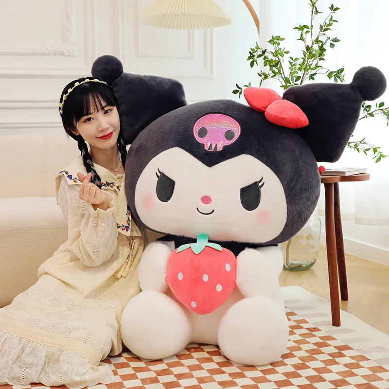 Sanrio Cartoon Kuromi My Melody Cinnamoroll Pochacco Pompom Purin Strawberry Cute Hug Plush Doll Toys For 2 - Kuromi Plush