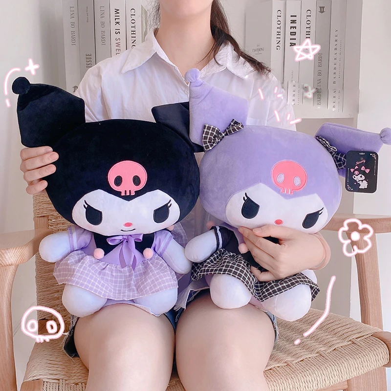 Sanrio Hello Kitty Kuromi Melody Cinnamoroll Stuffed Toys Plushier Soft Throw Pillow Plush Dolls Birthday Gift 1 - Kuromi Plush