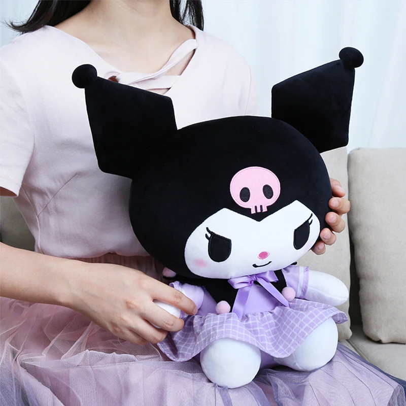 Sanrio Hello Kitty Kuromi Melody Cinnamoroll Stuffed Toys Plushier Soft Throw Pillow Plush Dolls Birthday Gift 4 - Kuromi Plush
