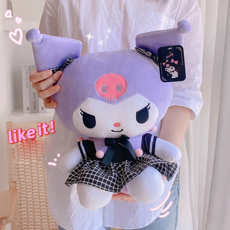 Sanrio Hello Kitty Kuromi Melody Cinnamoroll Stuffed Toys Plushier Soft Throw Pillow Plush Dolls Birthday Gift 5 - Kuromi Plush