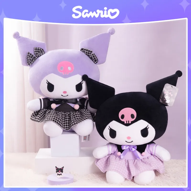Sanrio Hello Kitty Kuromi Melody Cinnamoroll Stuffed Toys Plushier Soft Throw Pillow Plush Dolls Birthday Gift - Kuromi Plush