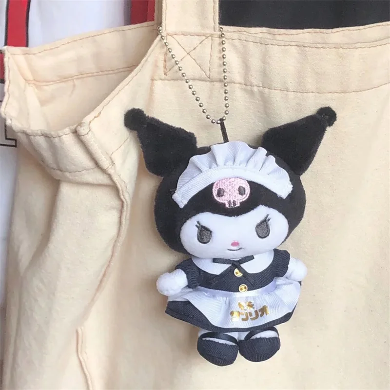 Sanrio Kuromi Hello Kitty Keychain Anime Plush Toys Keychains Cosplay Housemaid Sanrios Kawaii Plushie Doll Pendant 1 - Kuromi Plush