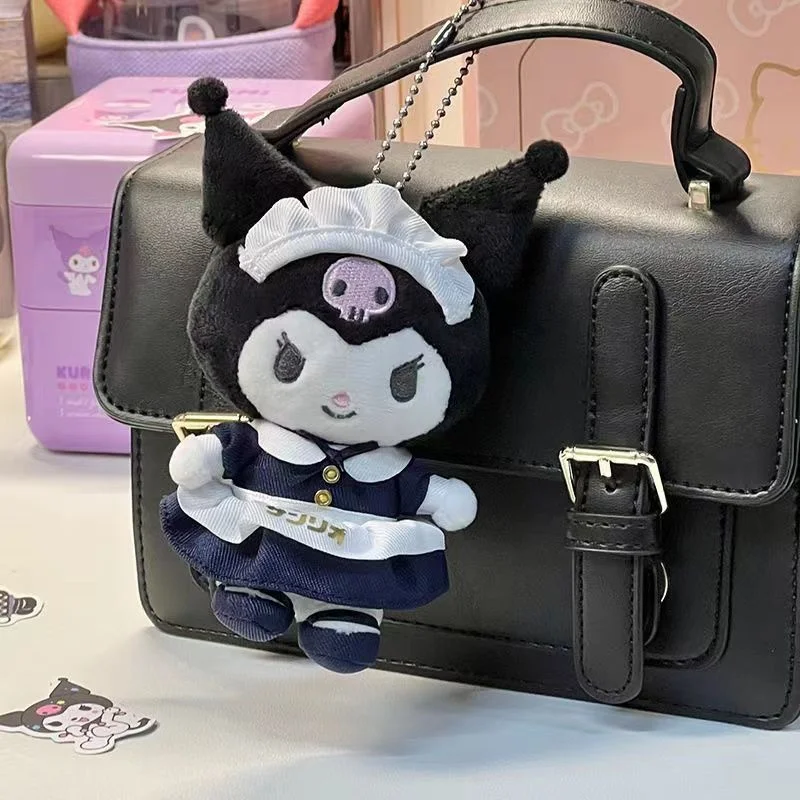 Sanrio Kuromi Hello Kitty Keychain Anime Plush Toys Keychains Cosplay Housemaid Sanrios Kawaii Plushie Doll Pendant 2 - Kuromi Plush