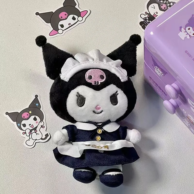 Sanrio Kuromi Hello Kitty Keychain Anime Plush Toys Keychains Cosplay Housemaid Sanrios Kawaii Plushie Doll Pendant 3 - Kuromi Plush