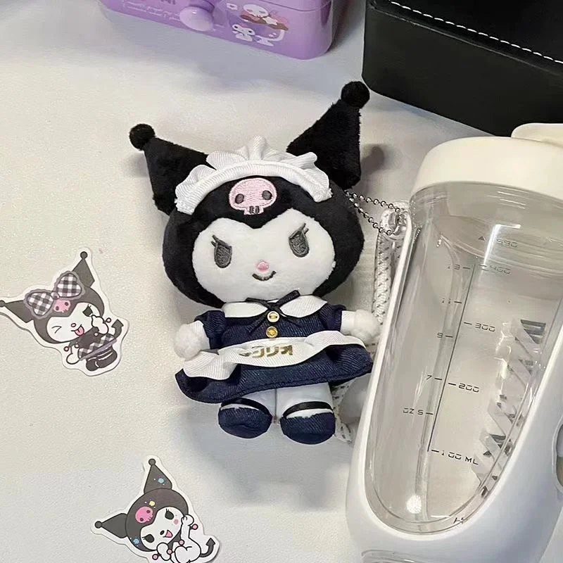 Sanrio Kuromi Hello Kitty Keychain Anime Plush Toys Keychains Cosplay Housemaid Sanrios Kawaii Plushie Doll Pendant 4 - Kuromi Plush