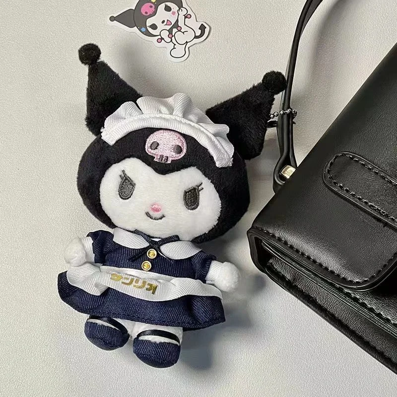 Sanrio Kuromi Hello Kitty Keychain Anime Plush Toys Keychains Cosplay Housemaid Sanrios Kawaii Plushie Doll Pendant 5 - Kuromi Plush