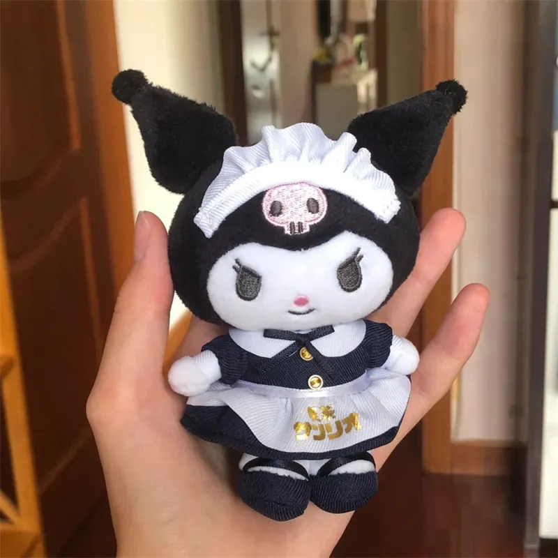 Sanrio Kuromi Hello Kitty Keychain Anime Plush Toys Keychains Cosplay Housemaid Sanrios Kawaii Plushie Doll Pendant - Kuromi Plush