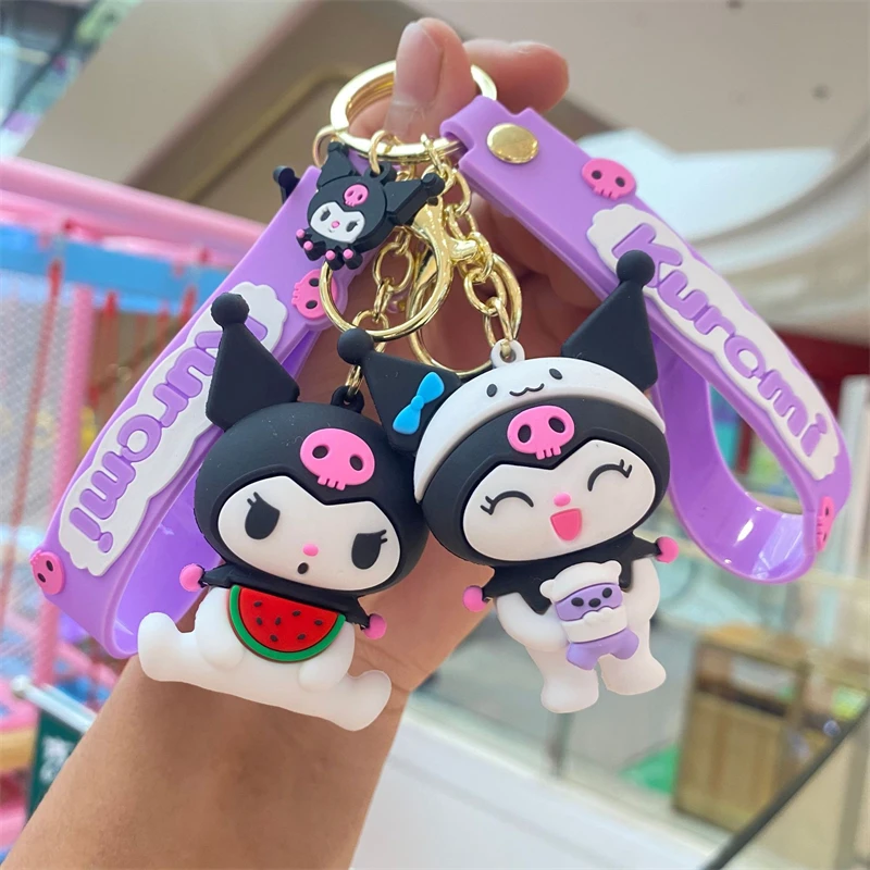 Sanrio Kuromi Keychain Cute Cartoon Kuromi Doll Pendant Car Keyring Schoolbag Decoration Ornaments Accessories Jewelry Gifts 1 - Kuromi Plush