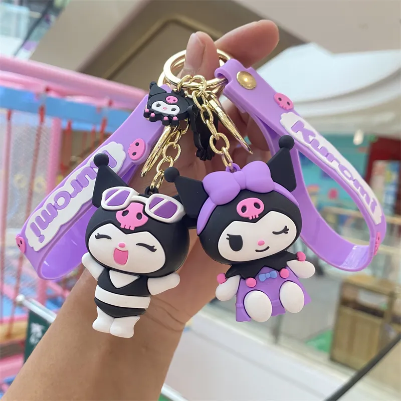 Sanrio Kuromi Keychain Cute Cartoon Kuromi Doll Pendant Car Keyring Schoolbag Decoration Ornaments Accessories Jewelry Gifts - Kuromi Plush